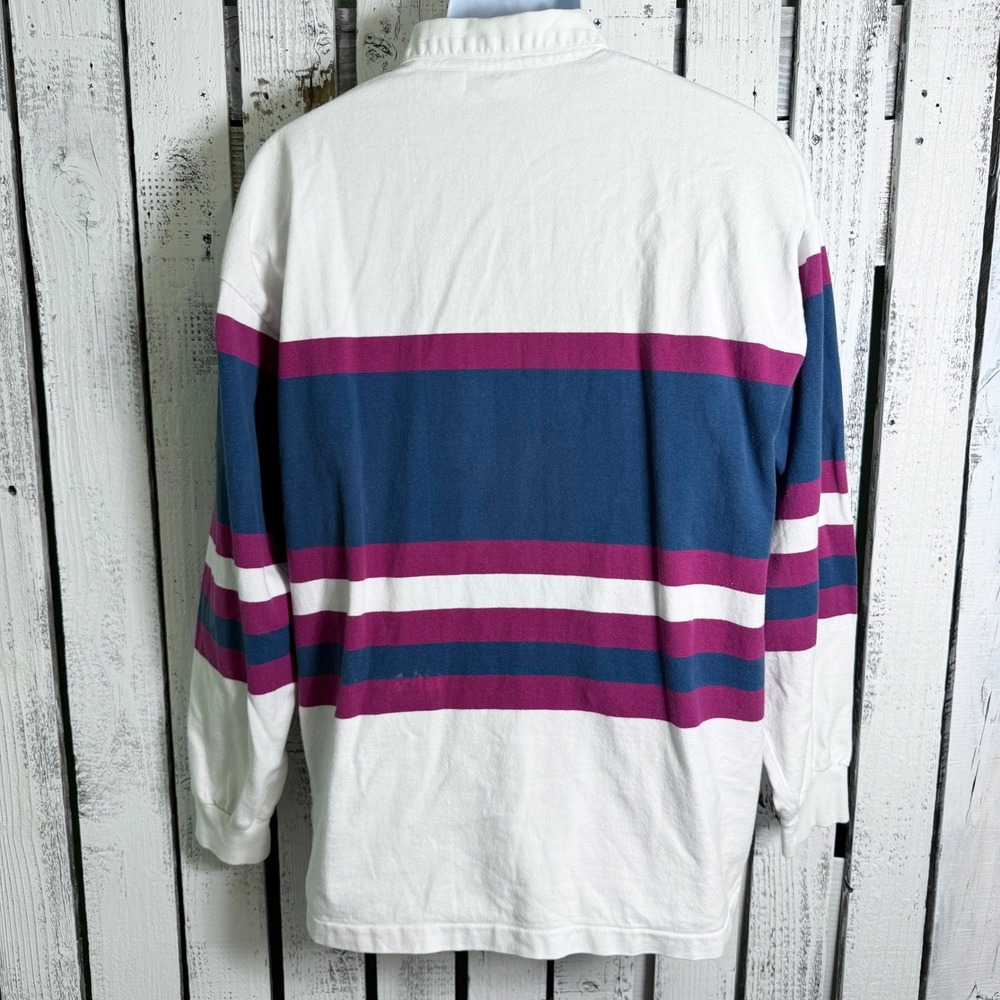 Vtg 90s Dockers Rugby Shirt Men's XL Long Sleeve Cotton Polo Collar Retro Preppy - Picture 3 of 9